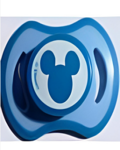 Disney™ Mikey Royal Blue head and ears on baby blue background royal blue Soft border [29i]