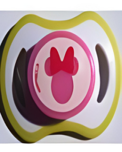  Disney™ Mini Mouse head and ears with bow pink outline white guard Soft Light Green outer border [29g]
