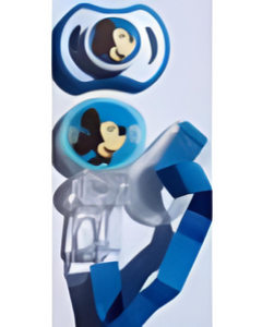 Disney™ Mikey on White background Soft Royal Blue border with Matching Clip! [29a-b]