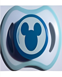 Disney™ Mikey Royal Blue head and ears on white background Soft Teal border [29d]